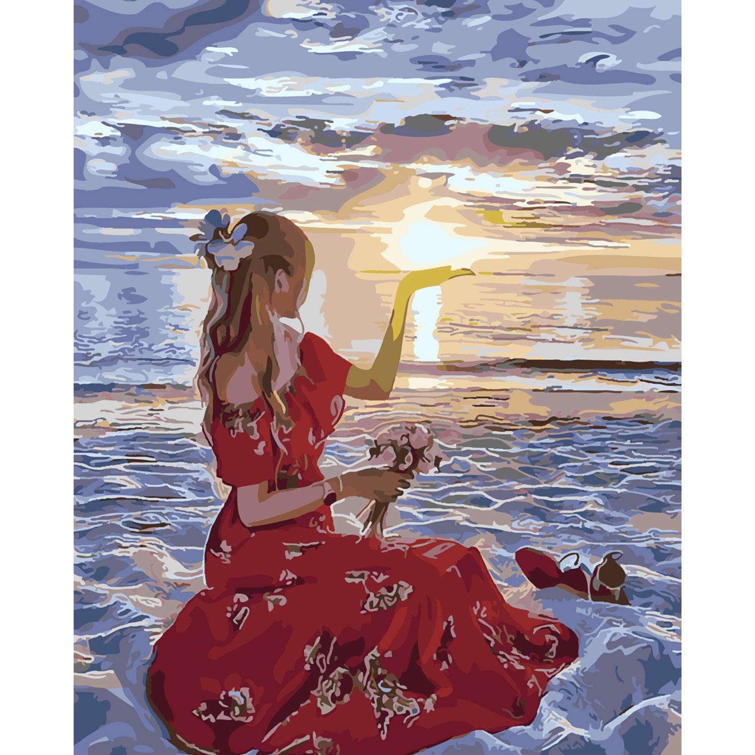 Картина по номерам Strateg Солнце в ладонях 40х50 см (SY6245)