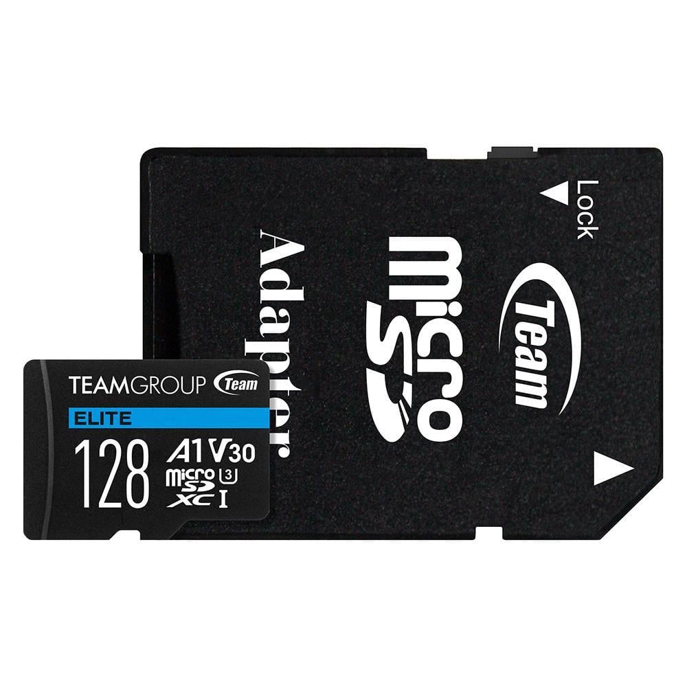 Карта памяти Team Group Elite 128 Гб UHS-I/U3 Class microSDXC с адаптером (TEAUSDX128GIV30A103)