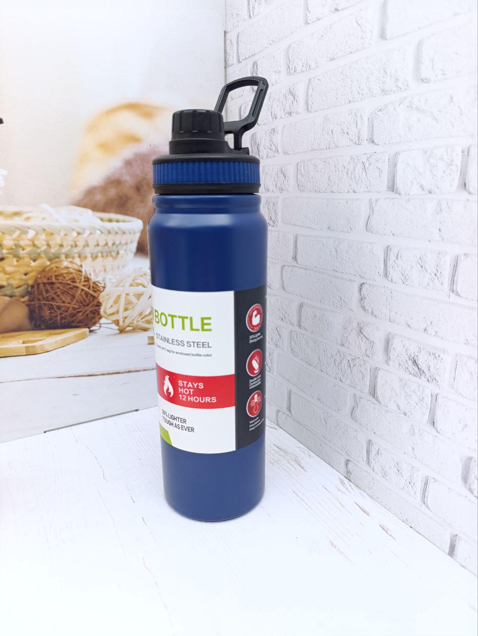 Термопляшка SNT 80624 з нержавіючої сталі 800 мл Синій (80624)