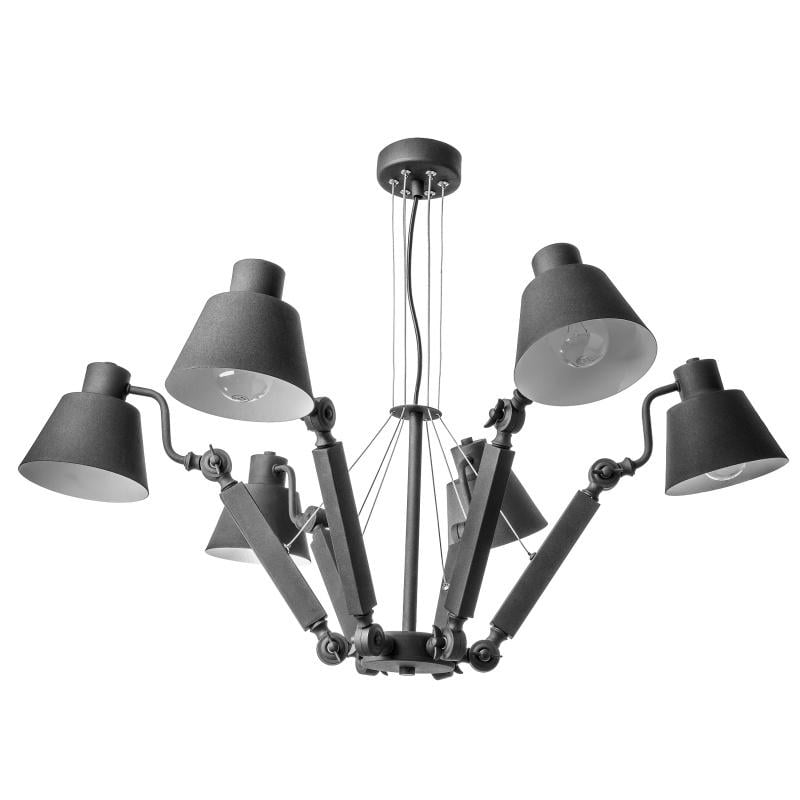 Люстра потолочная паук лофт Brille BL-523S/6 E27 BK на 6 плафонов