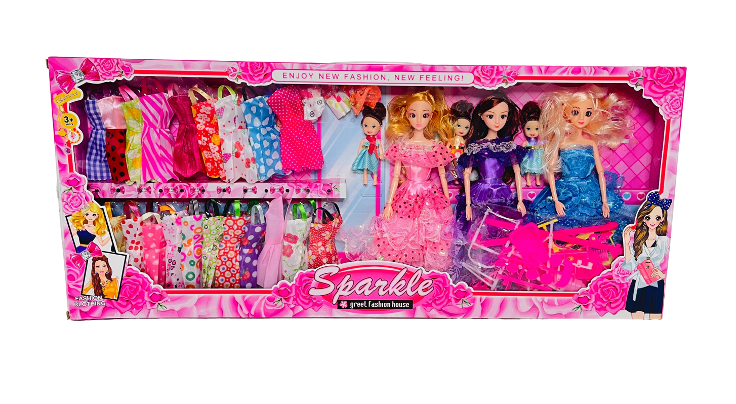 Набор кукол 3 Барби и 3 малыша (49464)