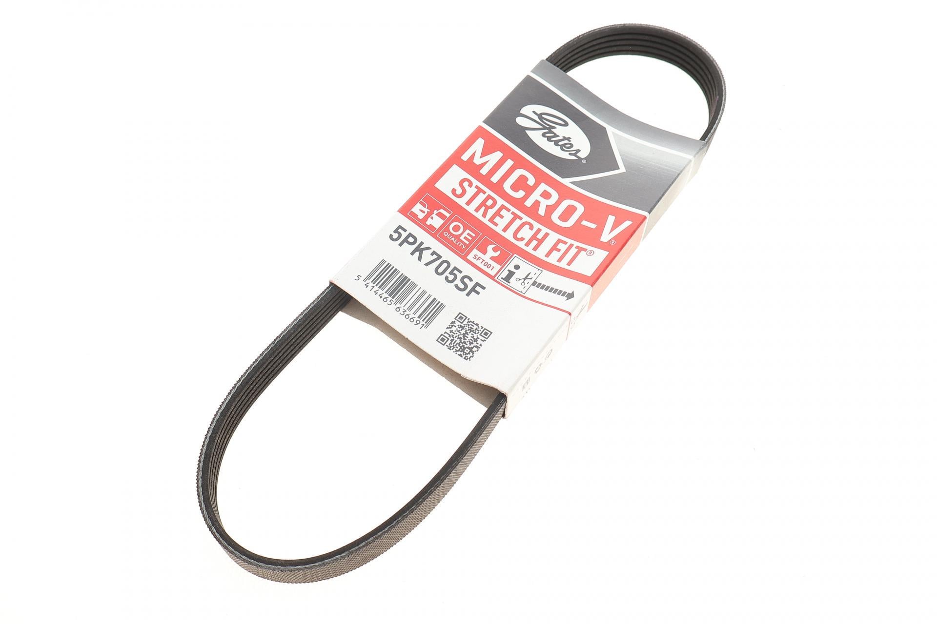 Ремінь генератора GATES для Ford C-Max/Focus II-III/Volvo C30/S40 II/V50 1.8-2.0 03- (5PK705SF) Ремінь генератора GATES для Ford C-Max/Focus II-III/Volvo C30/S40 II/V50 1.8-2.0 03- (5PK705SF)