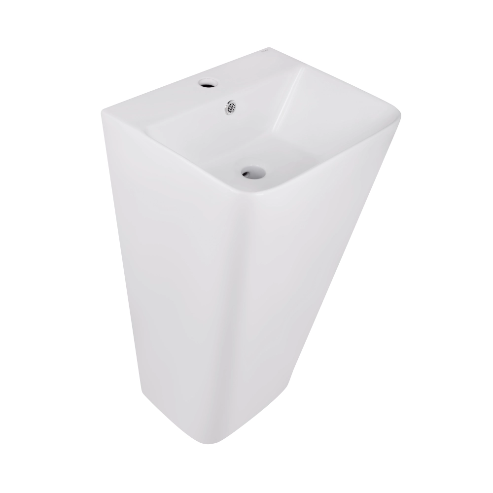 Раковина Qtap Tern QT1711G302W без донного клапана 440х380х830 мм White