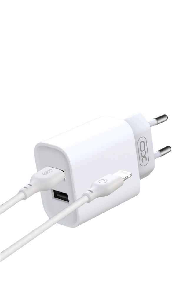 Устройство зарядное Xo CE02C 2 USB 1A кабель Lightning White (36820)
