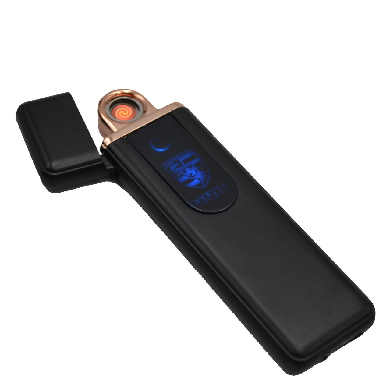 Электроимпульсная зажигалка Lighter ZA-180 Porsche с зарядкой от USB Черный (iz13453) - фото 3