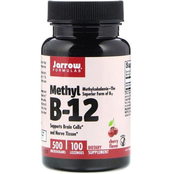 Метилкобаламін Jarrow Formulas Methyl B-12 500 mcg 100 Lozenges Cherry Flavor