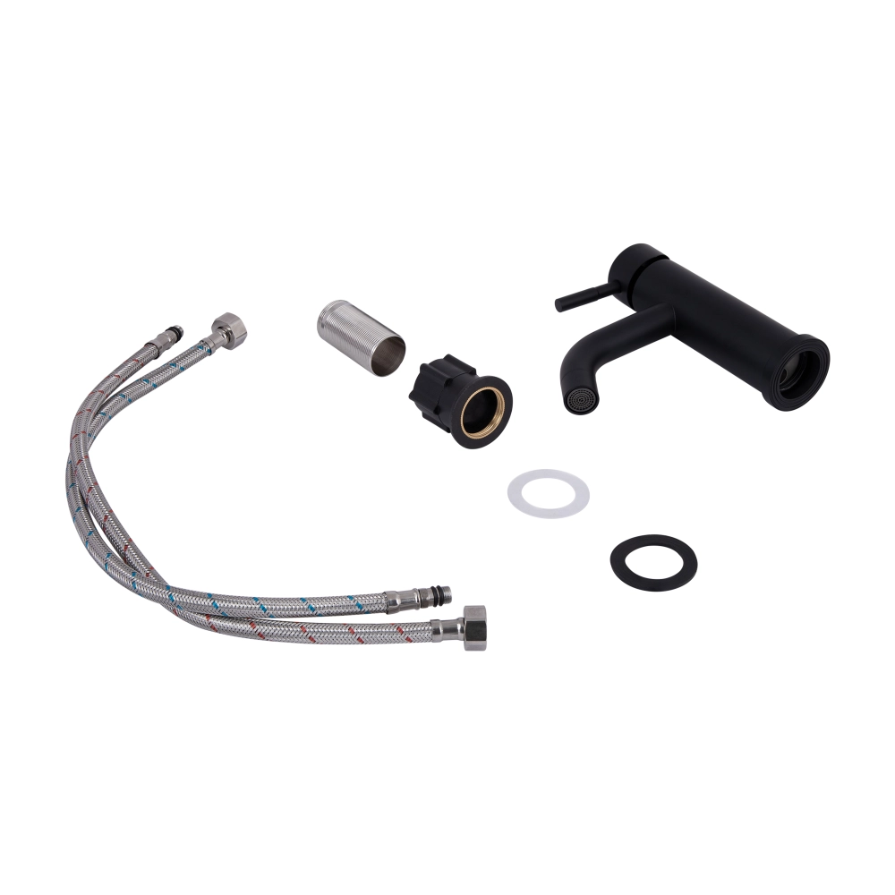 Змішувач для раковини Lidz Aria 0011F з нержавіючої сталі Black (LDARI0011FBLA46092)