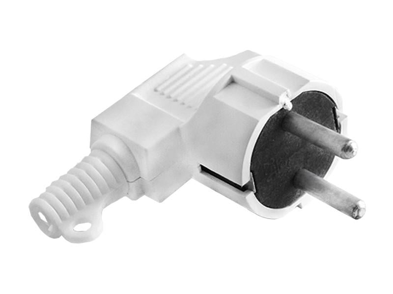 Евровилка угловая с заземлением 16 А Белый (474)