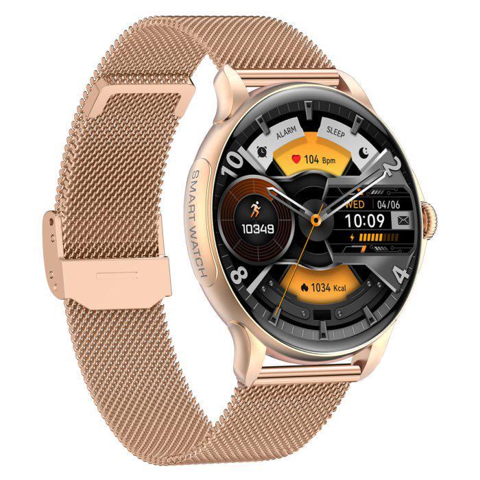 Смарт-часы женские Smart Holiday Steel 2 ремешки из стали 22,5 см Золотой/Розовый (150-96-1745)