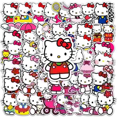 Набор наклеек Hello Kitty 120 шт. в пластиковом боксе (3775)