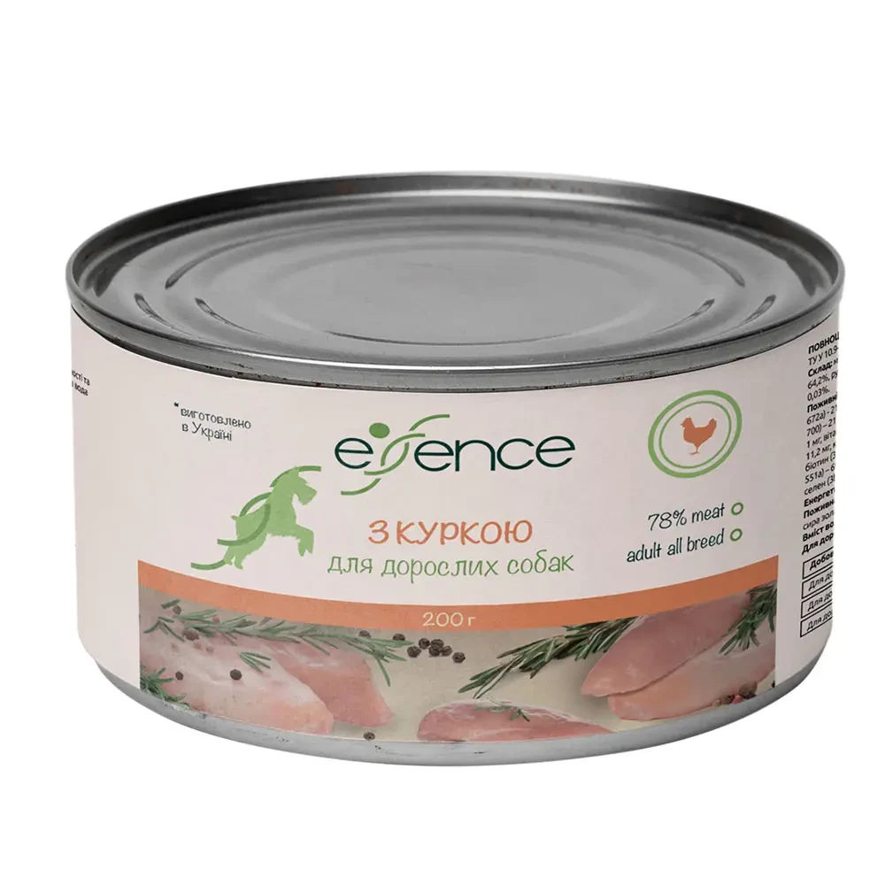 Влажный корм для взрослых собак Essence 200 г курица