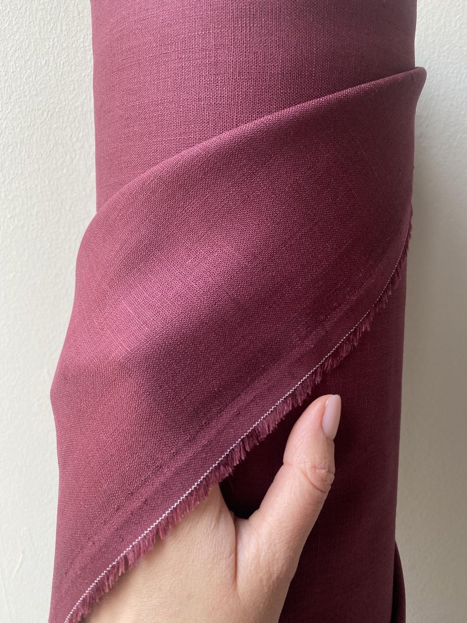 Ткань рубашечно-платьевая LINEN PLUS льняная 143 см 1283 Бордовый - фото 2 Ткань рубашечно-платьевая LINEN PLUS льняная 143 см 1283 Бордовый - фото 2