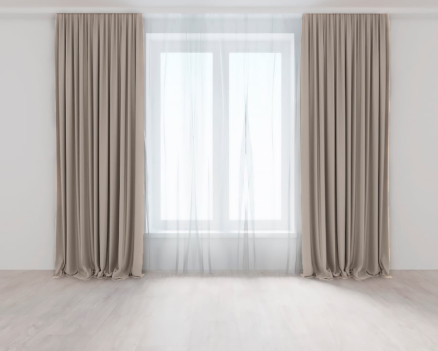 Комплект штор Lux Portiery микровелюр 250x265 см 2 шт. Бежево-розовый (AV89688)
