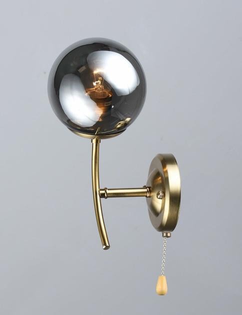 Бра настінне Valeso із затемненим плафоном Е27 IP20 N6611/1W Мідний (28686531)