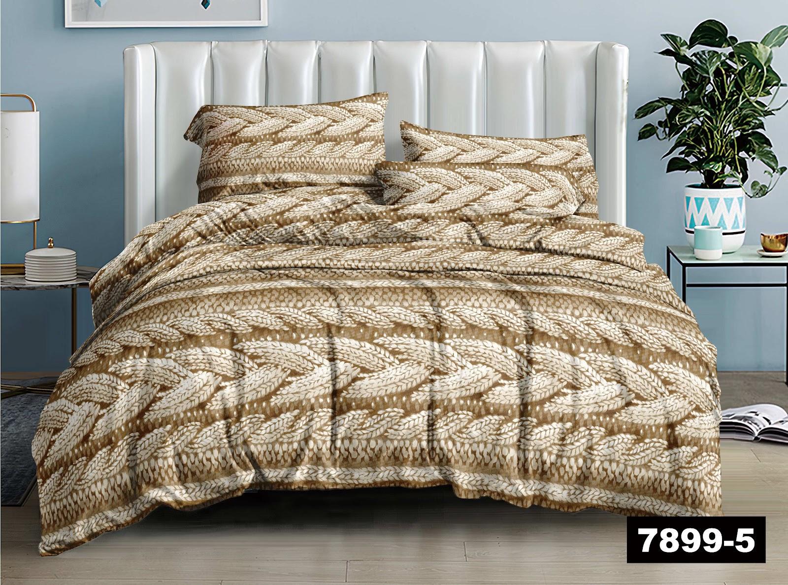 Комплект постельного белья байка двуспальный 180x220 см 70х70 см Бежевый (7899)