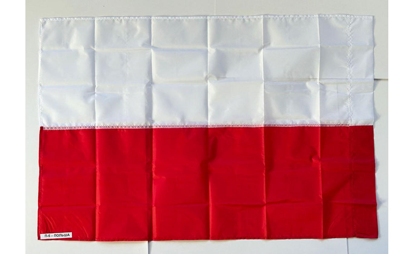 Прапор Польщі нейлон 90х135 см (П6) - фото 2 Прапор Польщі нейлон 90х135 см (П6) - фото 2