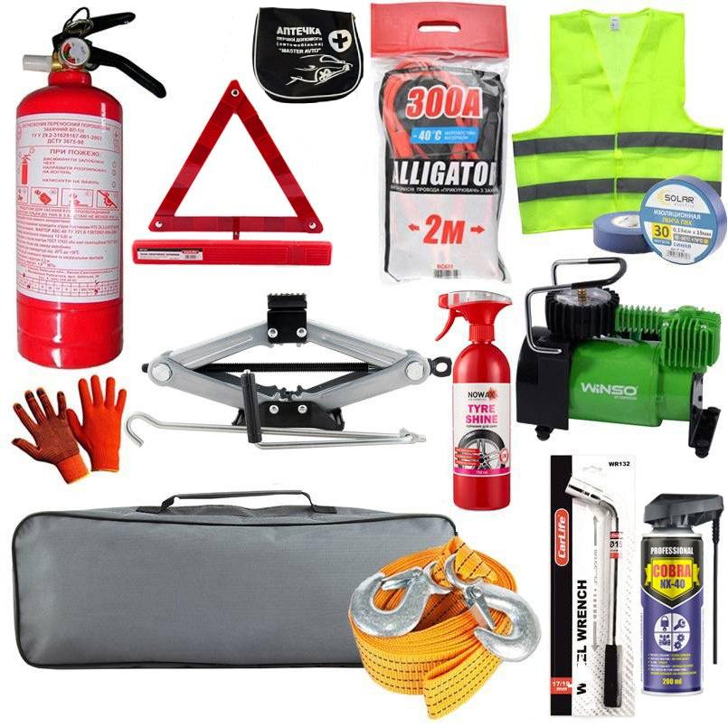 Набір автомобіліста ремонтний CarLife з домкратом (na_33) Набір автомобіліста ремонтний CarLife з домкратом (na_33)