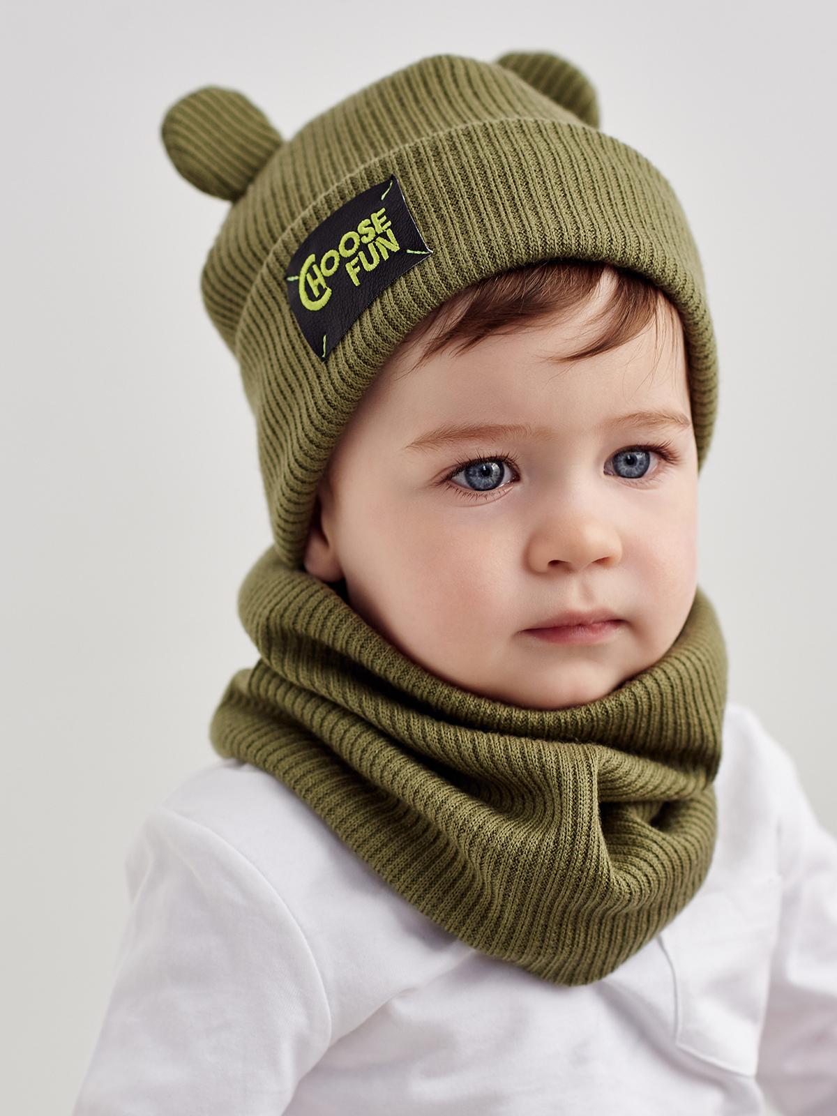 Шапка и Снуд Дембохаус р. 44 Оливковый