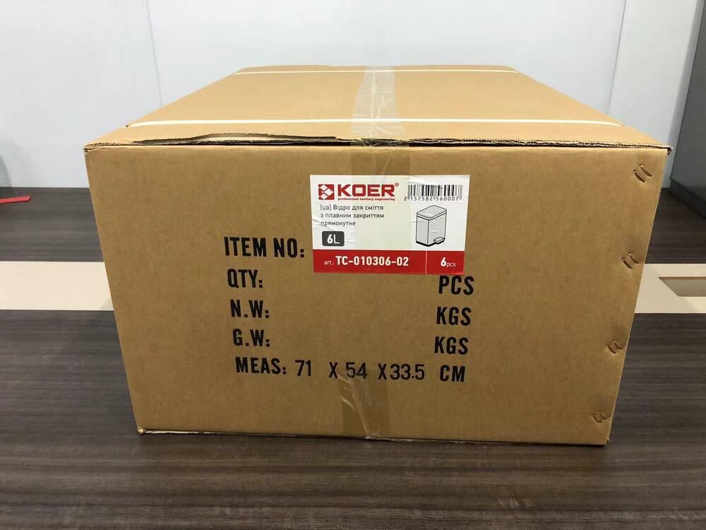 Ведро для мусора KOER TC-010306-02 с плавным закрытием прямоугольное 6 л Нержавеющая сталь (KR5600) - фото 11 Ведро для мусора KOER TC-010306-02 с плавным закрытием прямоугольное 6 л Нержавеющая сталь (KR5600) - фото 11