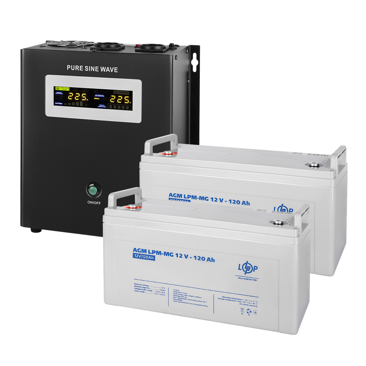 Комплект резервного питания LogicPower ИБП и мультигелевая батарея UPS W1500 АКБ MG 2880Wh