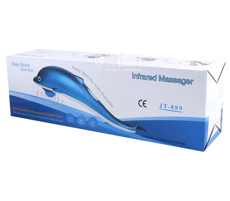 Инфракрасный ручной массажер Dolphin massager JT-889-blue. Вибромассажер для тела, рук и ног большой дельфин. - фото 2