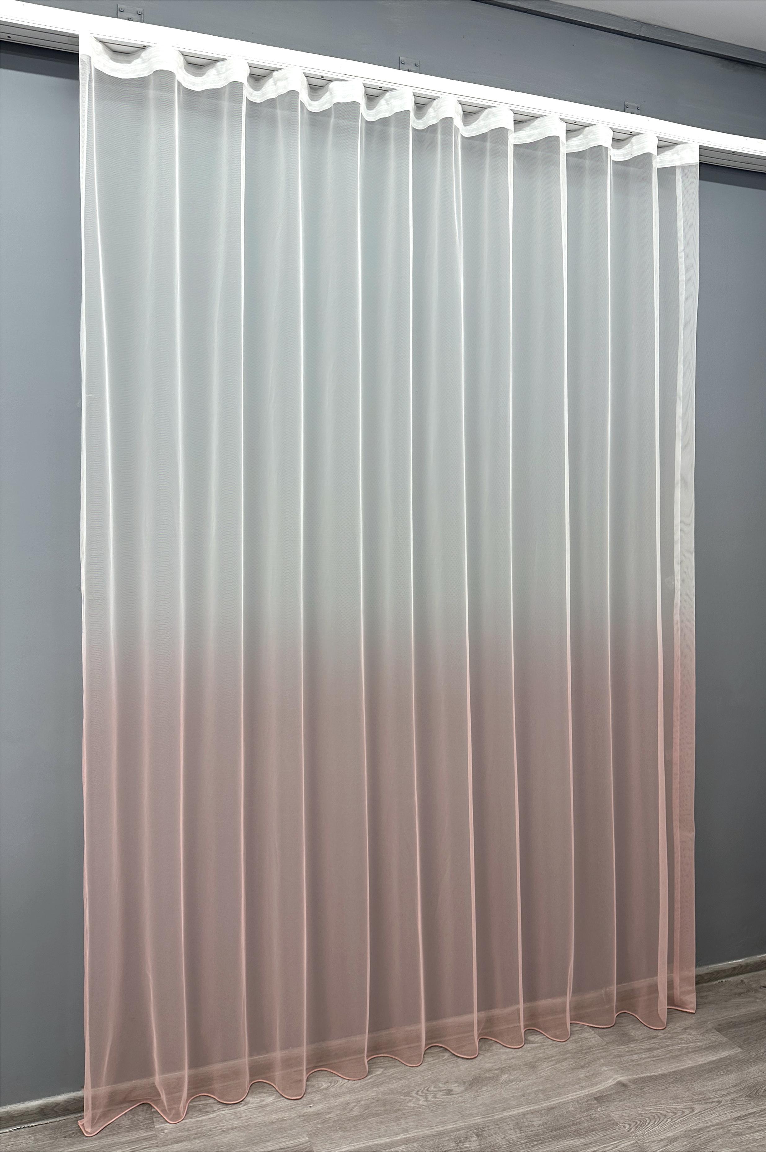 Тюль VR-Textil 1651т Грек-сетка омбре 300х270 см Пудровый (42-0622) - фото 2