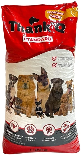 Сухой корм для взрослых собак всех пород ThankQ Standart с ветчиной 20 кг