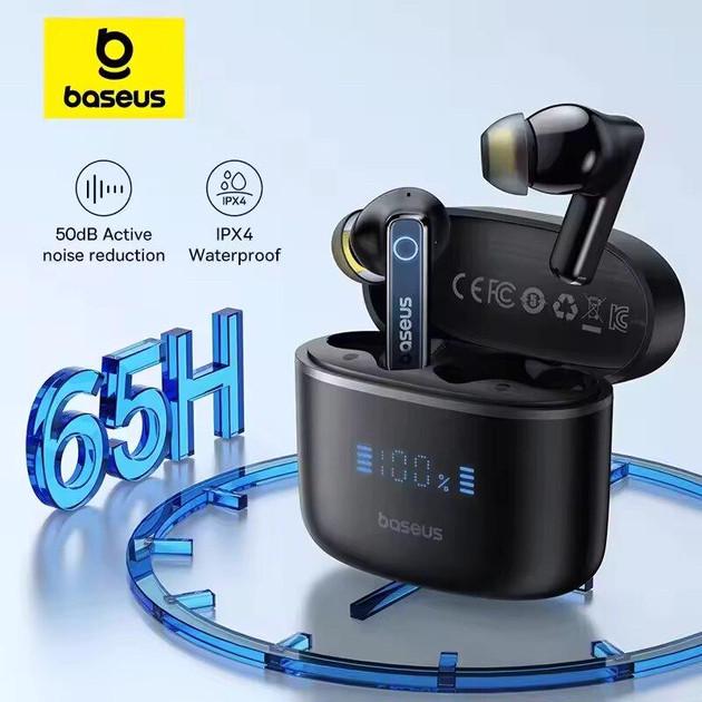 Бездротові навушники BASEUS Bowie 30 True Wireless Earphones 50dB IPX4 ANC BT5.3 65Hrs Black (2835167188) - фото 2