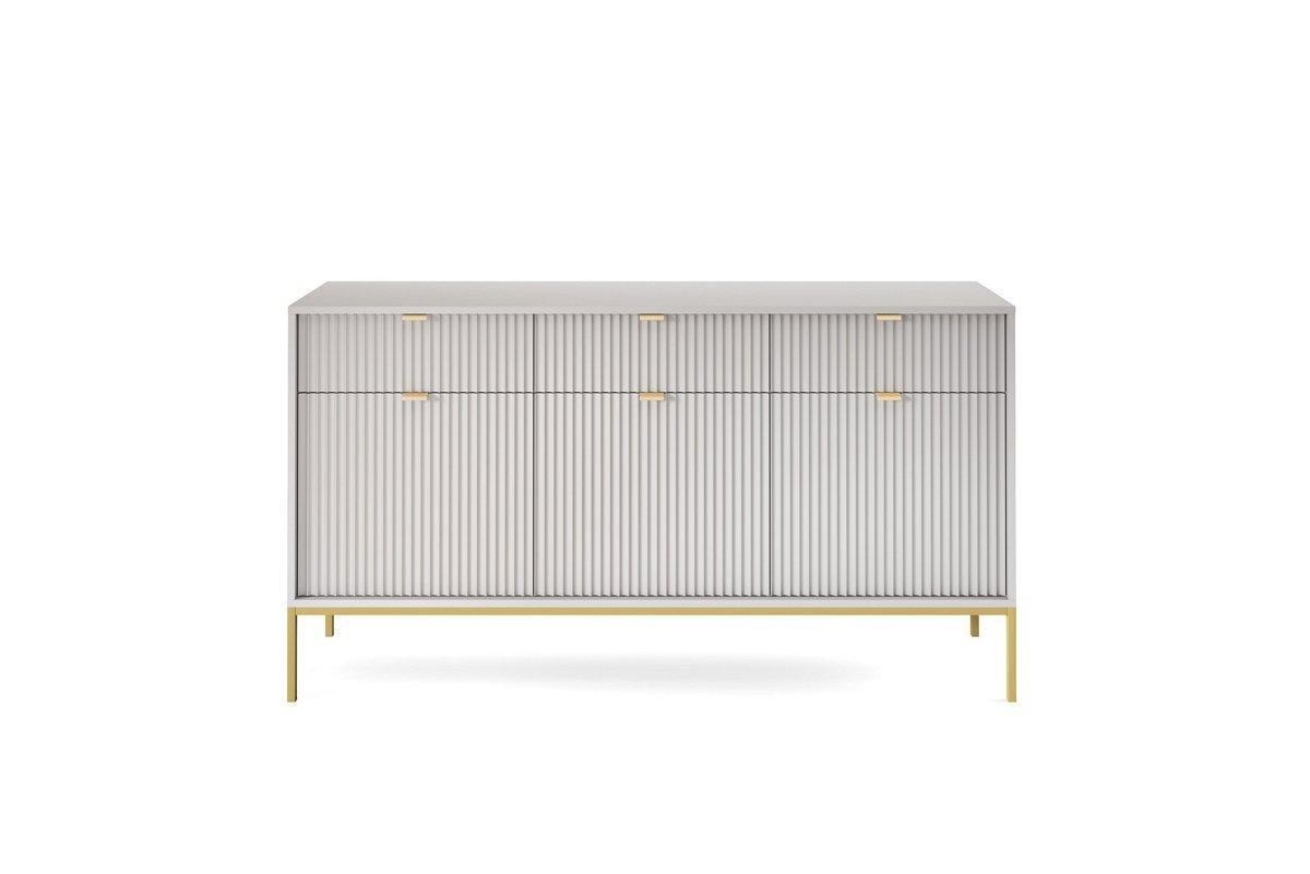 Комод Perfect Home Nova KSZ154 3-дверный с 3 ящиками и золотыми ножками Серый (PFH-091243)