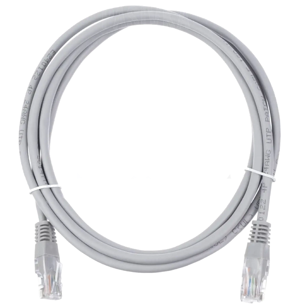 Патч-корд неэкранированный EServer RJ45 UTP Cat 5E 2 м Gray (634081)