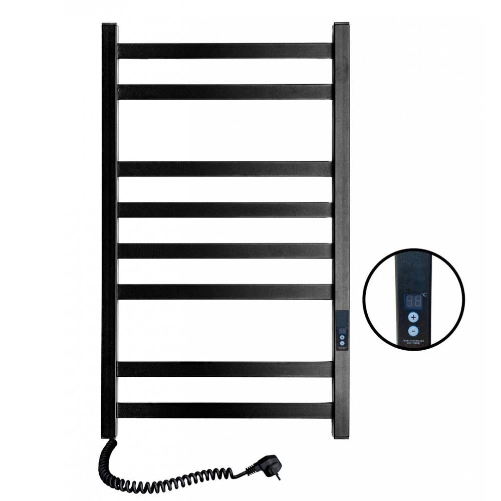 Полотенцесушитель электрический SANTAN Лестница Авангард 480х800 левосторонний digital Черный (115924)