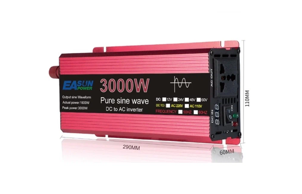 Инвертор напряжения EASUN Power чистая синусоида 12-220 В 3000 Вт Черный (3030) - фото 9 Инвертор напряжения EASUN Power чистая синусоида 12-220 В 3000 Вт Черный (3030) - фото 9
