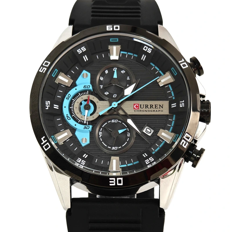 Годинник чоловічий Curren Roberto Elastic 2 ремінці Black (18318)