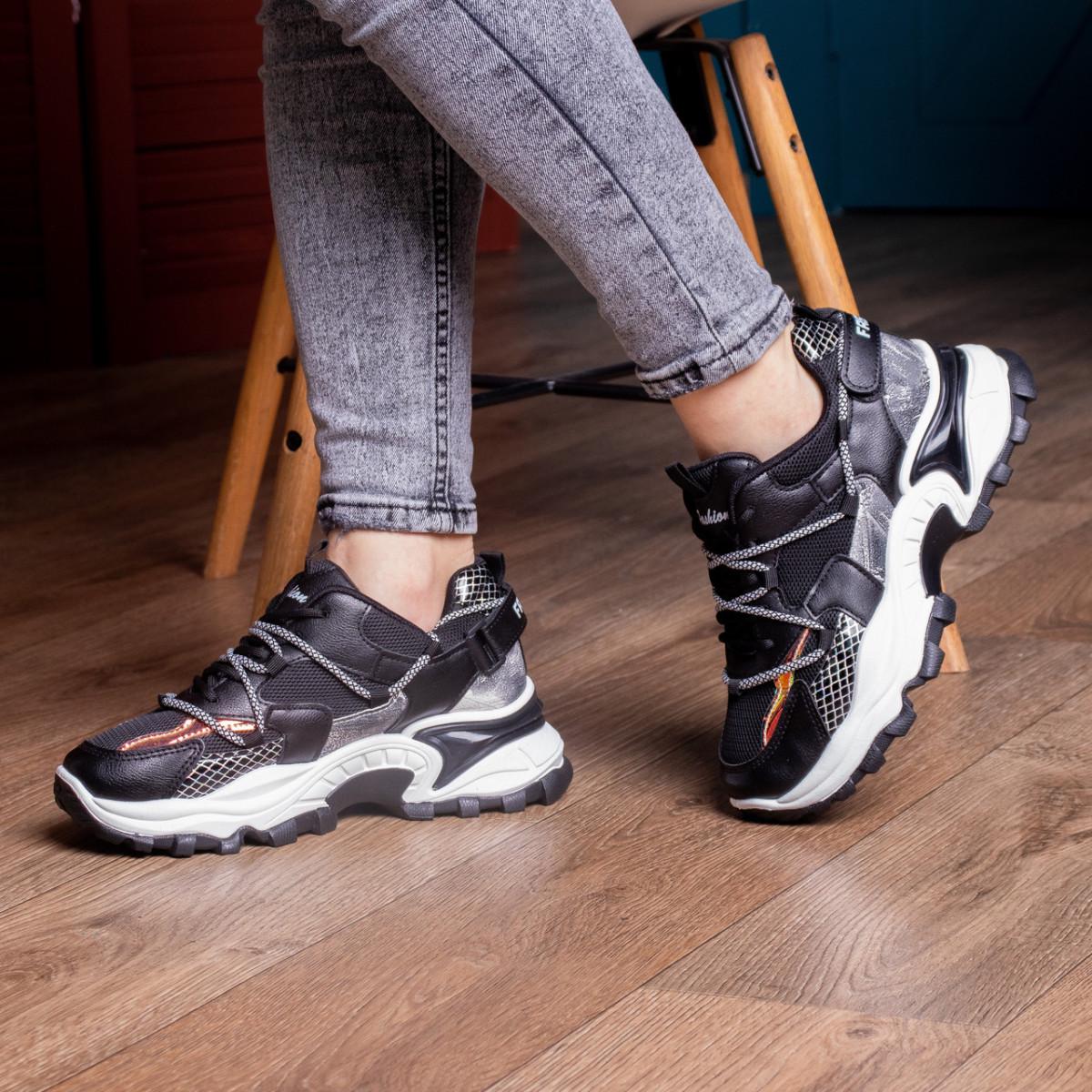 Кроссовки женские Fashion р. 39 24 см Черный (2470)