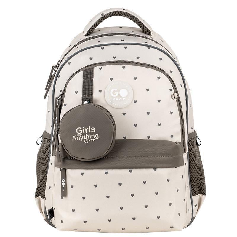 Рюкзак GoPack Education GO26-182M-3 Beige Polka Dots и карандаши KITE 18 цв.