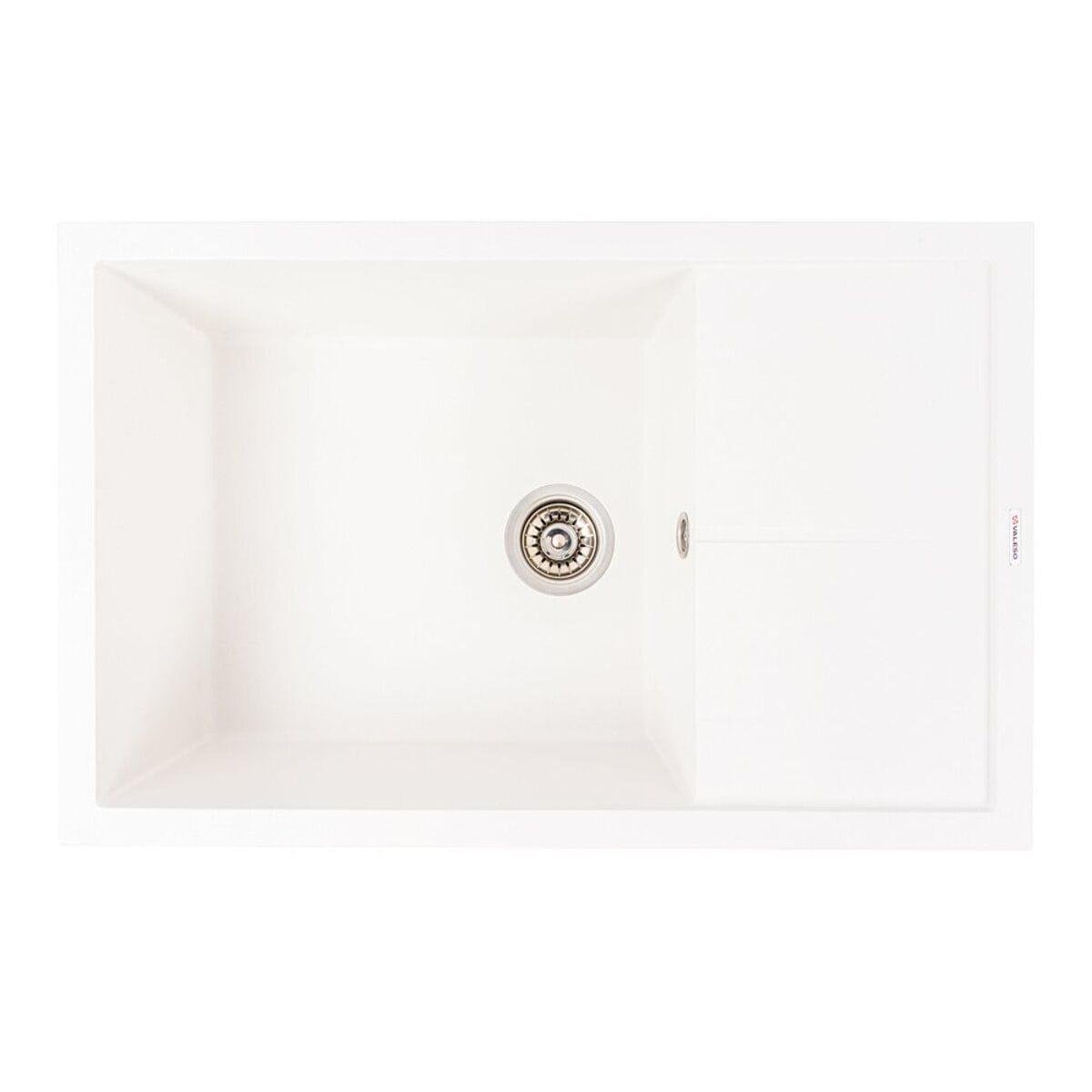 Мийка гранітна Valeso Calypso 790х500 врізна прямокутна Білосніжний матовий (PLTM-SP000049493)