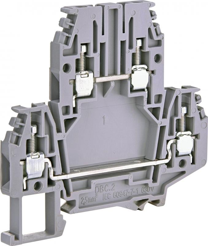 Клемма винтовая наборная ETI ЕSC2-DBC.2 двухуровневая 24А 2,5 мм2 х 70х5х66 мм Серый (3903053)