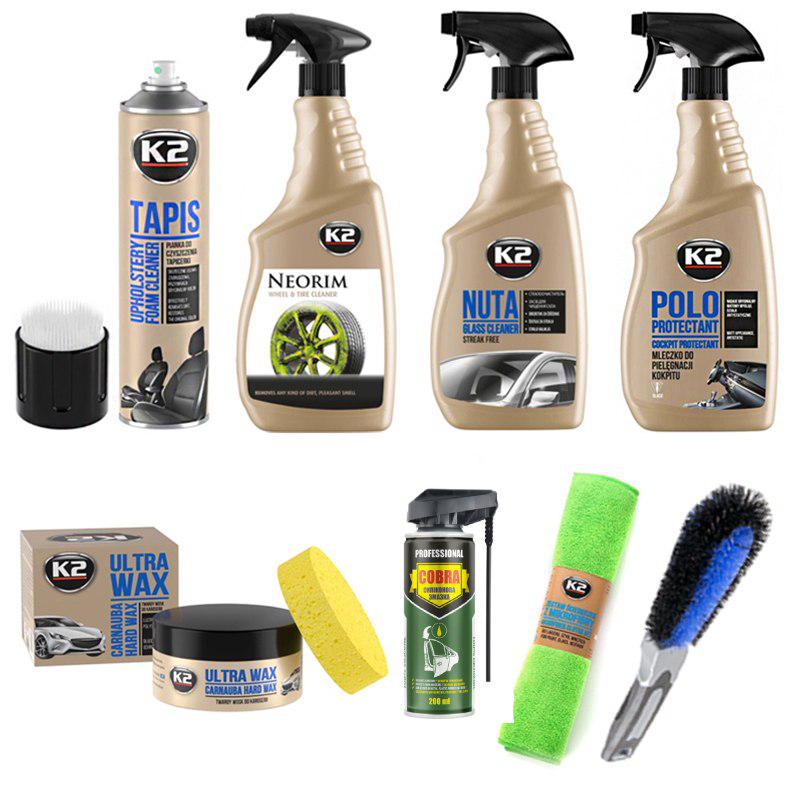 Набір автохімії K2 по догляду за авто 8 од. (na_175)