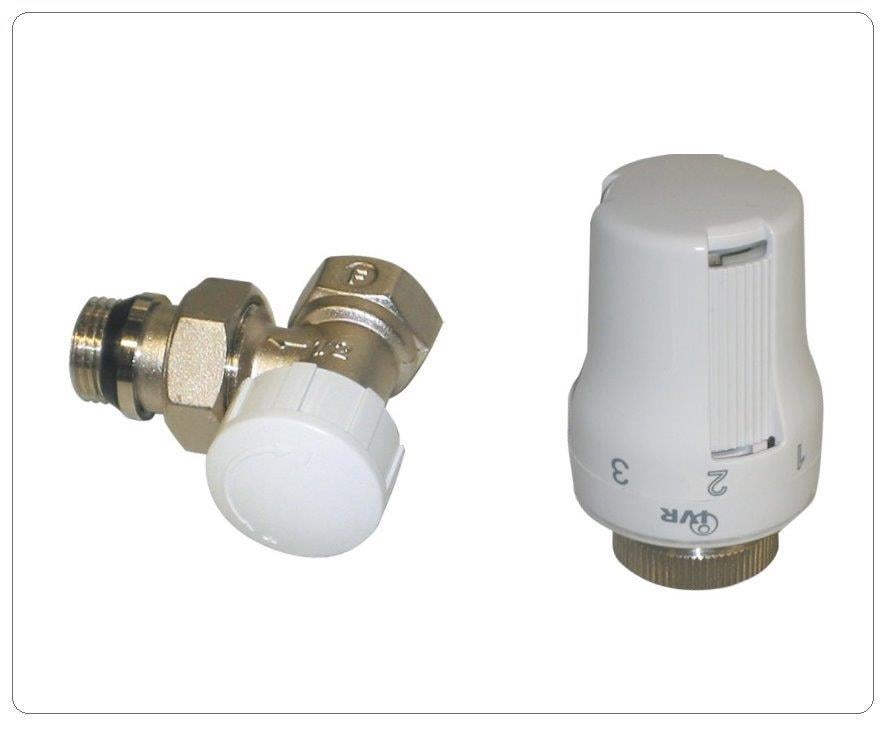 Комплект радиаторный IVR угловой термостатический клапан ВР 1/2" и термоголовка IVR М 30х1,5 мм