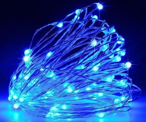 Гирлянда новогодняя медная проволока RD-7107 100 LED 10 м Серебро/Синий Гирлянда новогодняя медная проволока RD-7107 100 LED 10 м Серебро/Синий