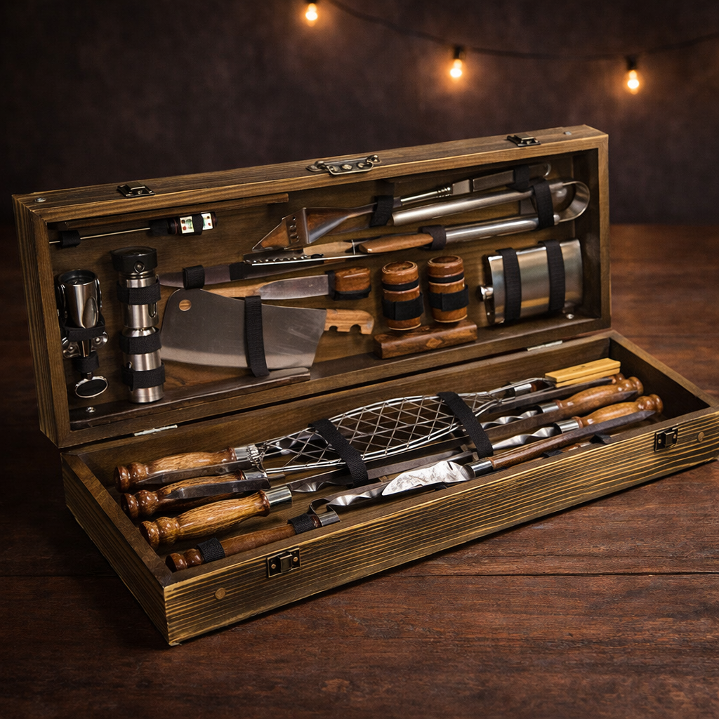 Подарочный набор шампуров Jooki Мастер ГрильКейс-столик светлая текстура (10230)