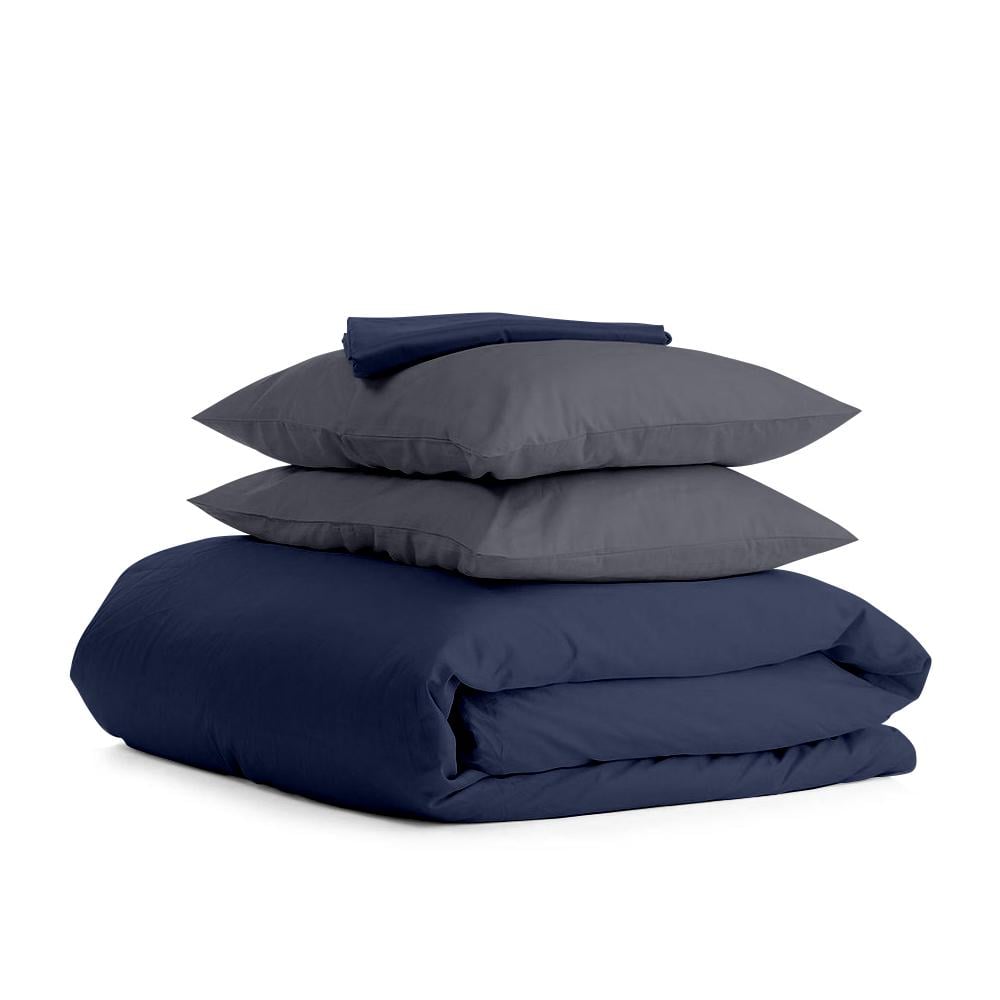 Комплект евро постельного белья Cosas Satin Dark Blue Grey-P 200х220 см (4822054065776)