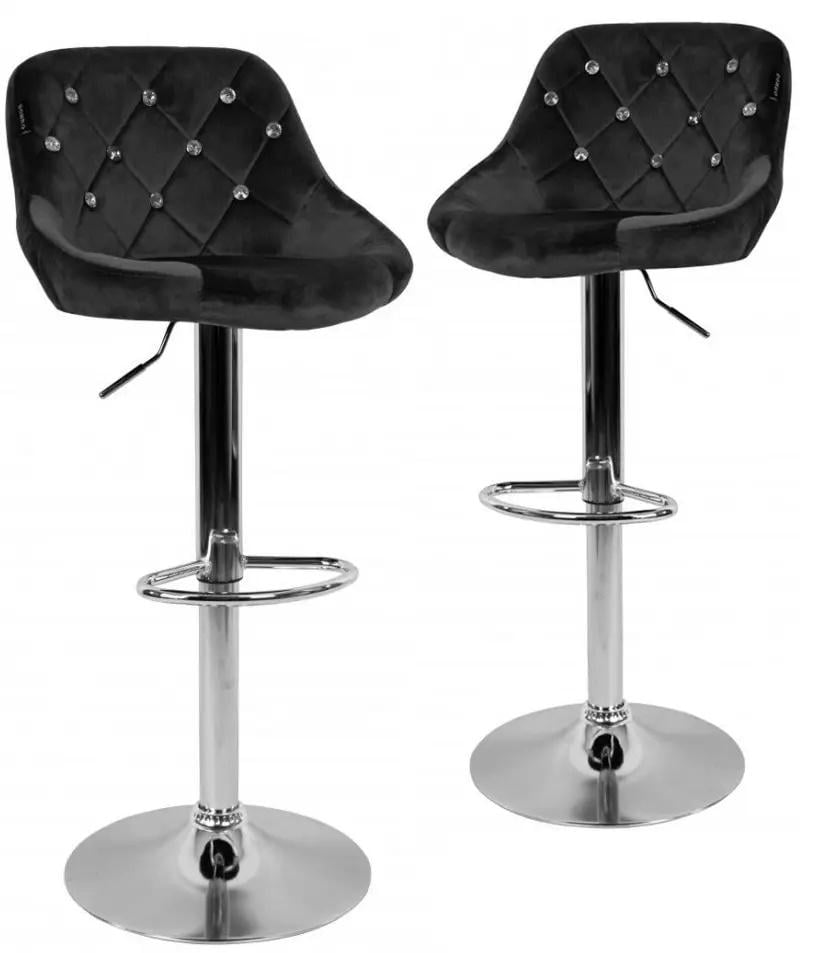 Барный стул со спинкой Bonro B-0741 велюр 2 шт. Серый (47000065mili)