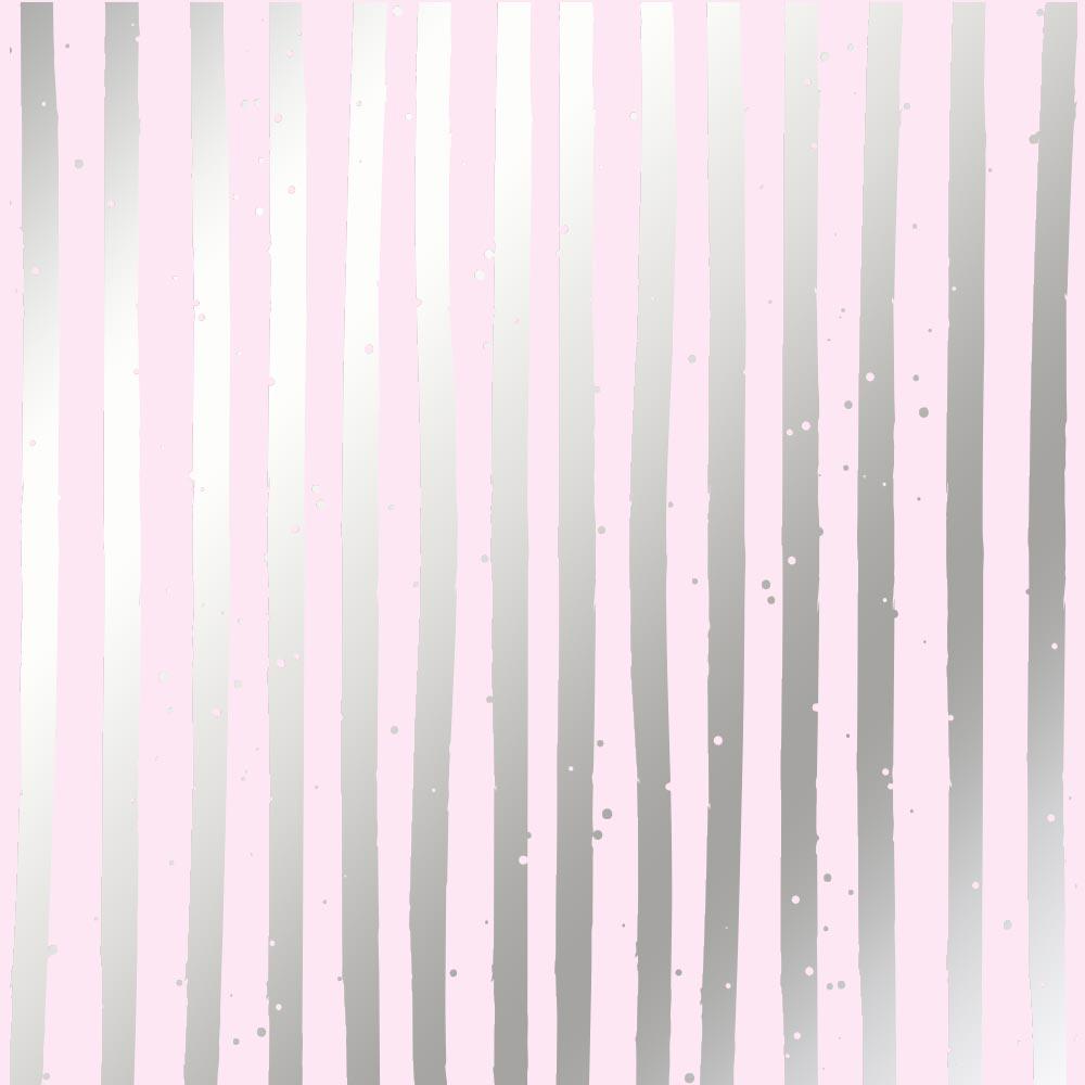 Лист паперу односторонній Silver Stripes із срібним тисненням 30,5х30,5 см Light Pink