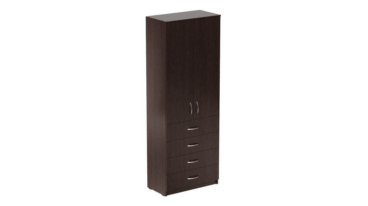 Шкаф Ferrum-decor Анжело на 3 полки с 2 дверями и 4 ящиками ДСП 16 мм 1900x700x380 мм Венге Магия (FRD-105027)