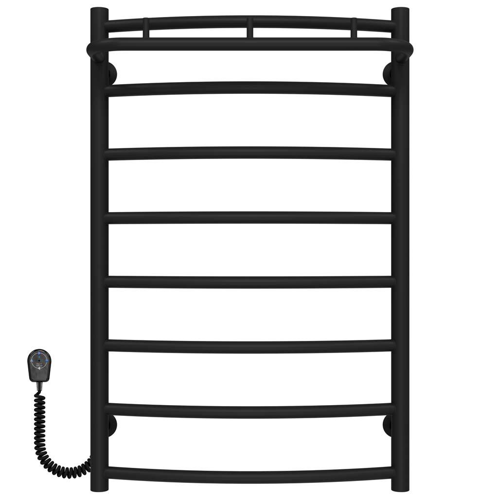 Полотенцесушитель электрический Deffi Классик N П8 EF16 левое подключение нержавеющая сталь 500х800 мм Черный (C.KN.80.50.8.EBL5)