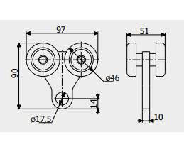Каретка несущая Roll Grand №3Б для подвесных систем/механизмов и подвесных ворот до 400 кг - фото 2