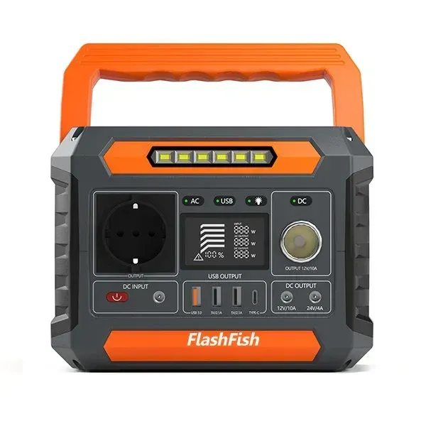 Зарядная станция FlashFish P66 с беспроводной зарядкой чистая синусоида 1 розетка/3хUSB-A/1хType-C/2xDC/прикуриватель Li-ion 78000 мА/ч 260 Вт (137)