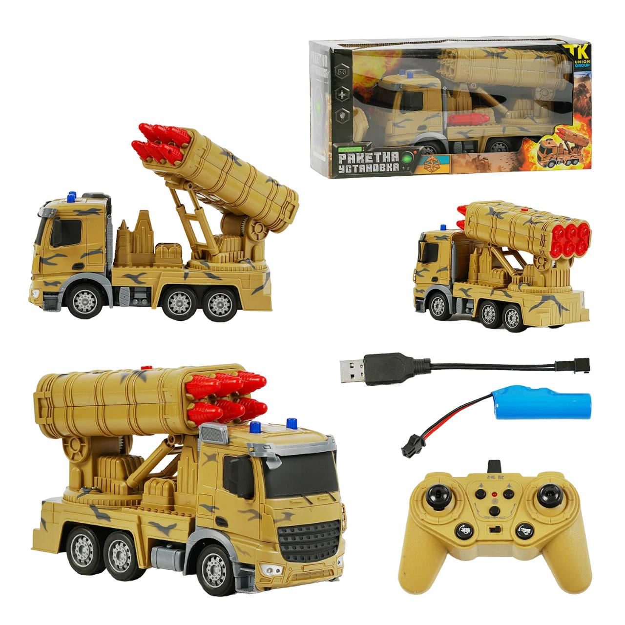 Машина на радиоуправлении TK Union Group военная техника со звуком стрельбой и пультом 24 GHz 37V Yellow (133461) - фото 2