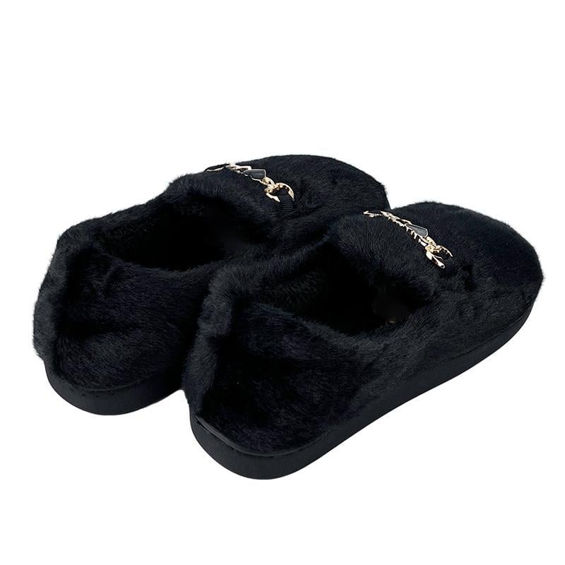 Домашние тапочки женские меховые с задником 90692-1 р.36 23 см Черный (88266785) - фото 4 Домашние тапочки женские меховые с задником 90692-1 р.36 23 см Черный (88266785) - фото 4